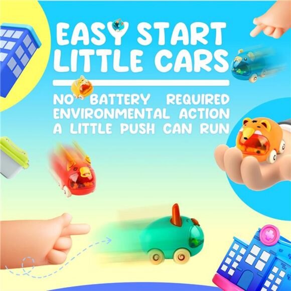 Baby Truck Car Toys with Playmat/Storage Box|6 Sets Baby Pull-Back - Picture 3 of 8